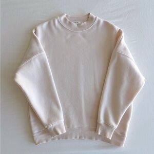 Mod Ref Troy Sweater Oversized Crewneck with Pockets Cream Small NWOT